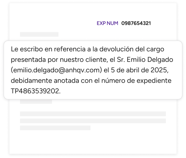 Generated dispute example